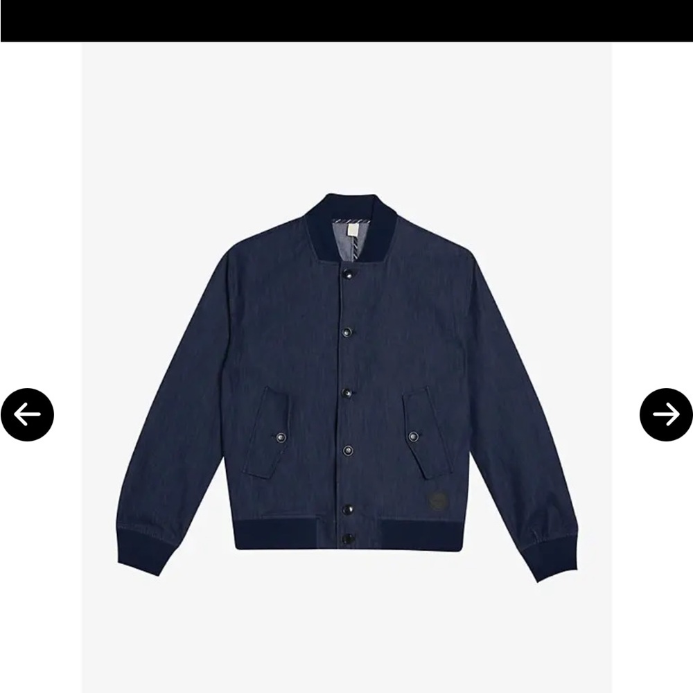 TED BAKER LONDON 
Conham Denim Cotton-Blend Bomber Jacket size 3